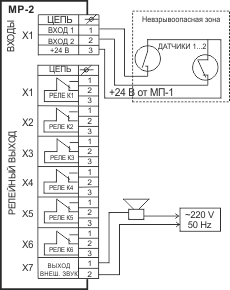 Схема электрических подключений МР-2