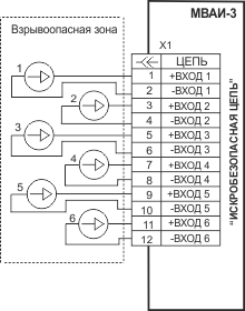 Схема электрических подключений МВАИ-3